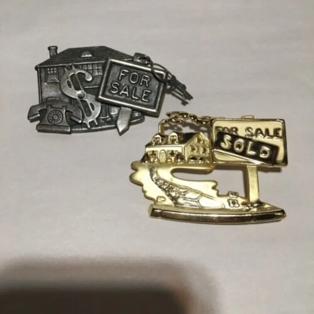 Vintage Pins Brooches‎ Gold and Silver Relator Work Pins